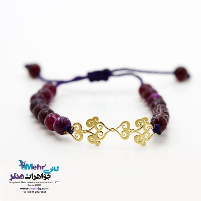 دستبند طلا و سنگ - طرح اسلیمی