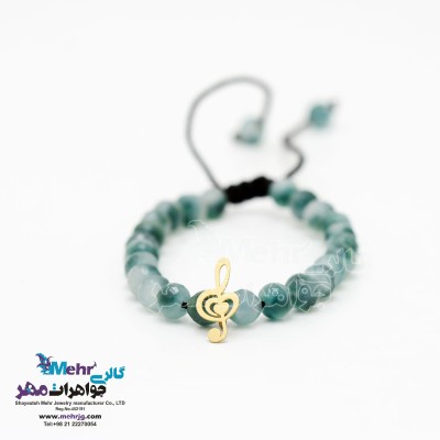 دستبند طلا و سنگ - طرح نت سل