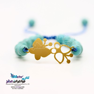 دستبند طلا و سنگ - طرح پروانه
