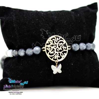 دستبند طلا و سنگ - طرح اسلیمی