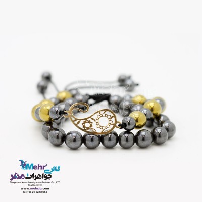 دستبند طلا و سنگ - طرح بته‌جقه