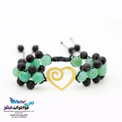 دستبند طلا و سنگ - طرح قلب