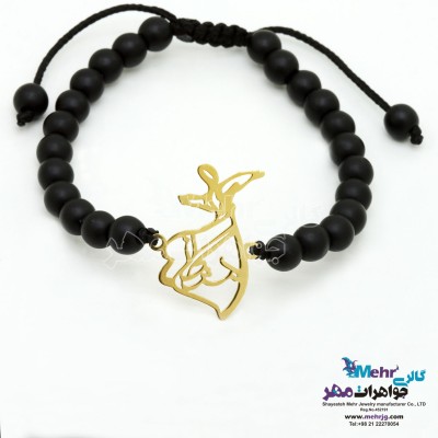 دستبند طلا و سنگ - طرح مژگان - رقص سماع