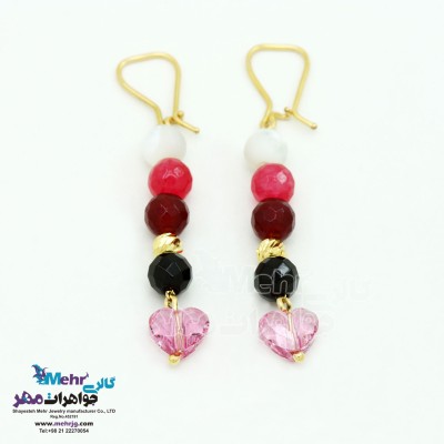 گوشواره طلا - سنگ سواروسکی قلب