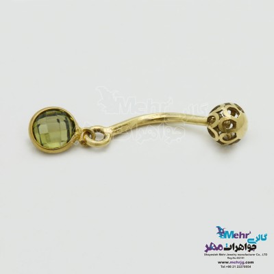 پیرسینگ طلا - طرح سنگ رنگی