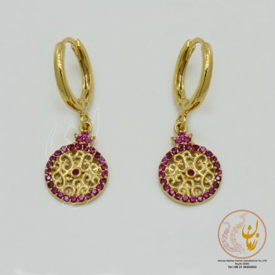 گوشواره طلا - طرح انار
