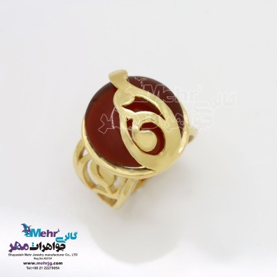 انگشتر طلا - سنگ عقیق
