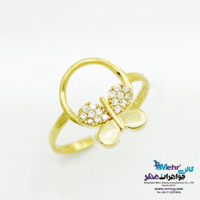 انگشتر طلا - طرح پروانه