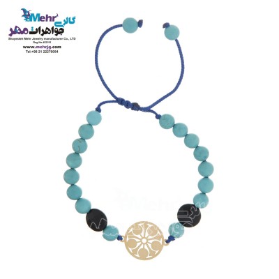 دستبند طلا و سنگ - طرح هندسی