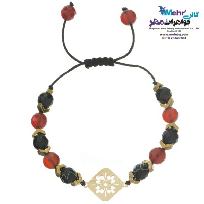دستبند طلا و سنگ - طرح گل
