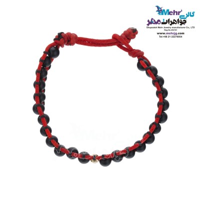 دستبند طلا و سنگ - طرح گوی تراش