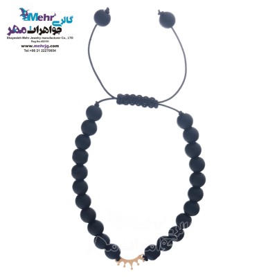 دستبند طلا و سنگ - طرح تاج