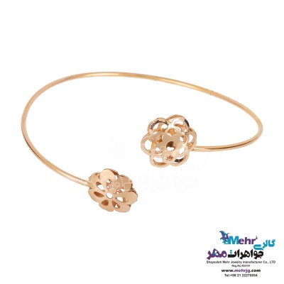 دستبند النگویی طلا - طرح گل