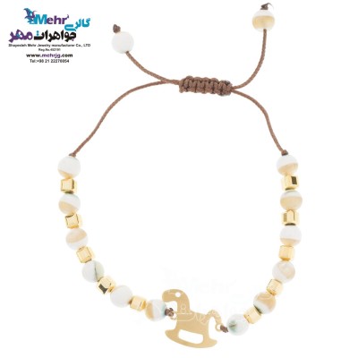 دستبند طلا و سنگ - طرح اسب