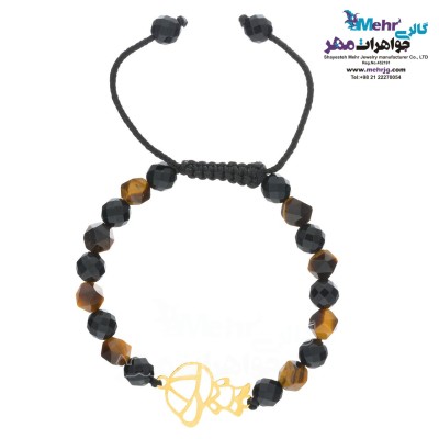 دستبند طلا و سنگ - طرح پسربچه