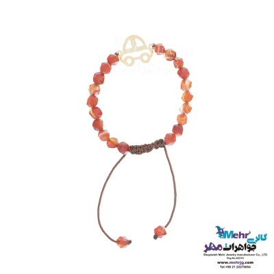 دستبند طلا و سنگ - طرح ماشین