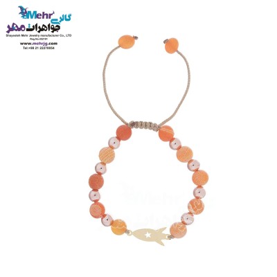 دستبند طلا و سنگ - طرح موشک
