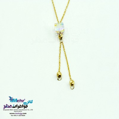 گردنبند طلا - سنگ سواروسکی مکعب