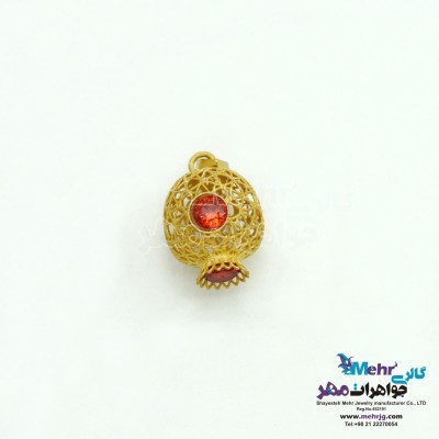 آویز طلا - طرح انار توری