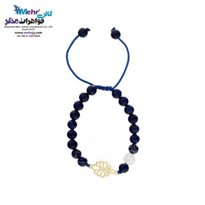 دستبند طلا و سنگ - طرح طاووس