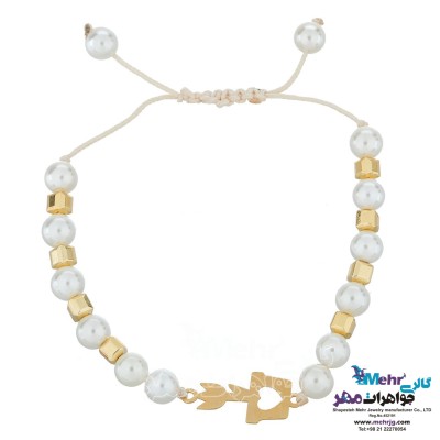 دستبند طلا و سنگ - طرح گلدان