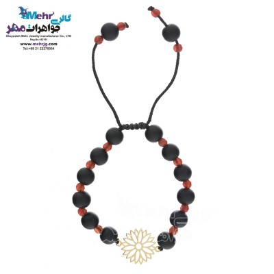 دستبند طلا و سنگ - طرح شمسه