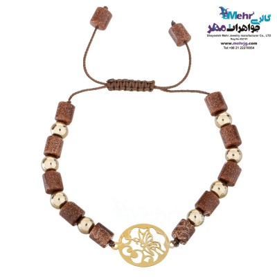 دستبند طلا و سنگ - طرح پروانه
