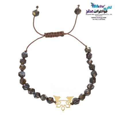 دستبند طلا و سنگ - طرح سنتی