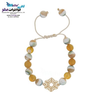 دستبند طلا و سنگ - طرح اسلیمی