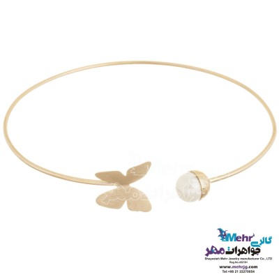 دستبند النگویی طلا - طرح پروانه