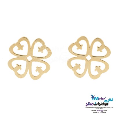 گوشواره طلا - طرح شبدر چهار برگ