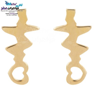 گوشواره طلا - طرح ضربان قلب