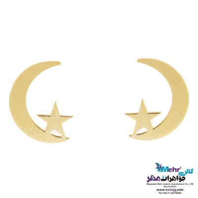 گوشواره طلا - طرح ماه و ستاره