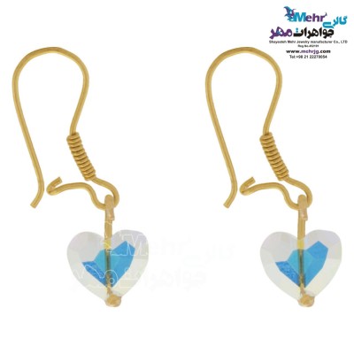 گوشواره طلا - سنگ سواروسکی قلب