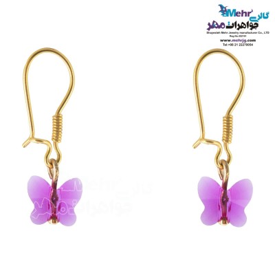 گوشواره طلا - سنگ سواروسکی پروانه