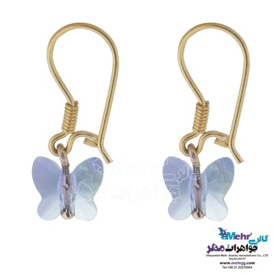 گوشواره طلا - سنگ سواروسکی پروانه