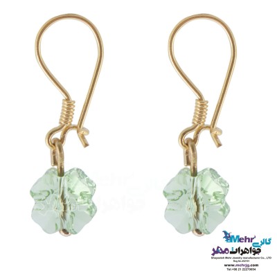 گوشواره طلا - سنگ سواروسکی گل