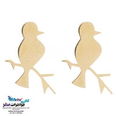 گوشواره طلا - طرح پرنده و شاخه