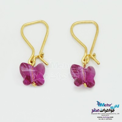 گوشواره طلا - سنگ سواروسکی پروانه