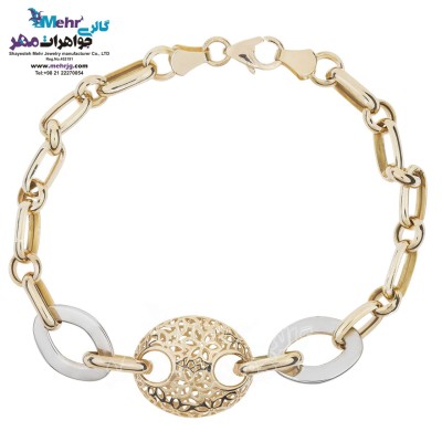 دستبند طلا - طرح گل