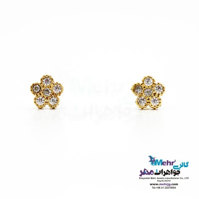 گوشواره طلا - طرح گل