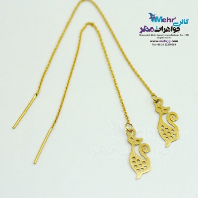 گوشواره طلا - طرح گربه‌ی اشرافی