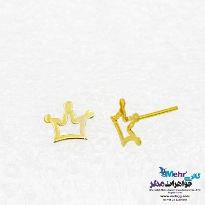 گوشواره طلا - طرح تاج