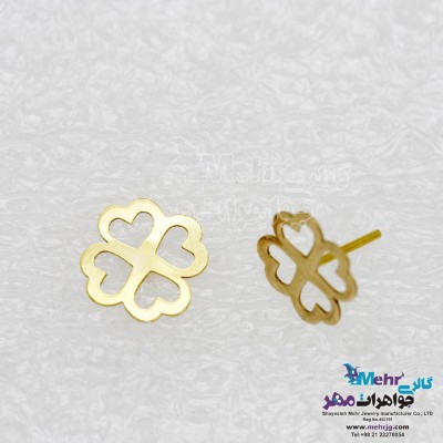 گوشواره طلا - طرح شبدر چهار برگ