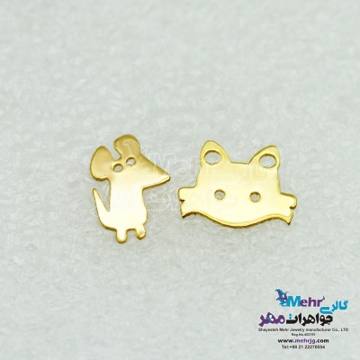 گوشواره طلا - طرح موش و گربه
