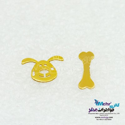 گوشواره طلا - طرح سگ و استخوان