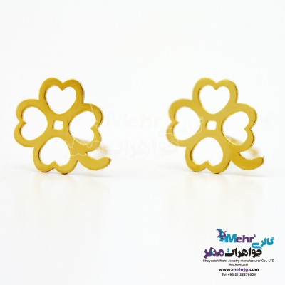 گوشواره طلا - طرح شبدر چهار برگ