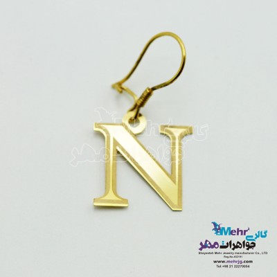 گوشواره طلا - طرح حروف الفبای لاتین