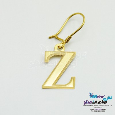 گوشواره طلا - طرح حروف الفبای لاتین