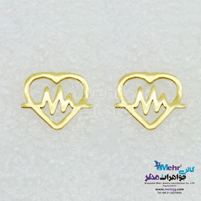 گوشواره طلا - طرح ضربان قلب